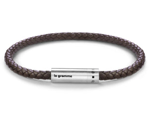 brown leather cable bracelet le 7g